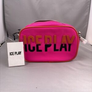 Ice Play Crossbody Bag Womens Pink Logo Zip Shoulder Designer Purse